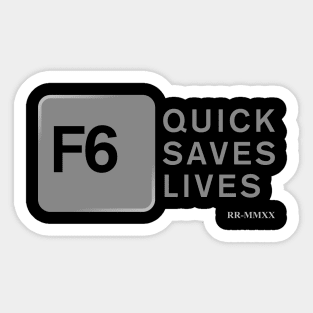 Official ROCKY ROCKHEAD Merch - F6 Quicksaves Lives (Grey) Sticker